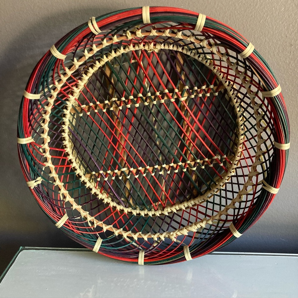 Colorful  Vintage Woven Basket